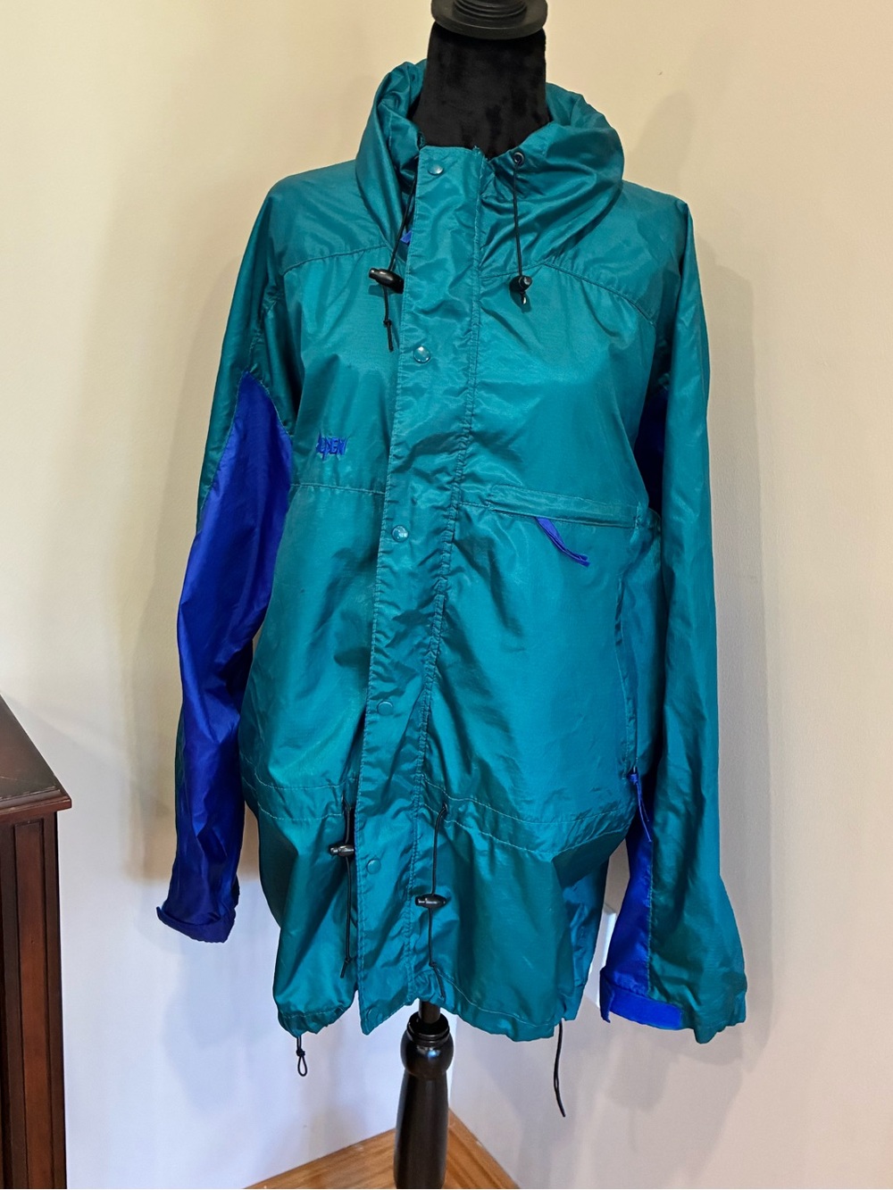 Vintage Mountain Aspen Teal Blue Ski Jacket 80s 90s Gorpcore Windbreaker